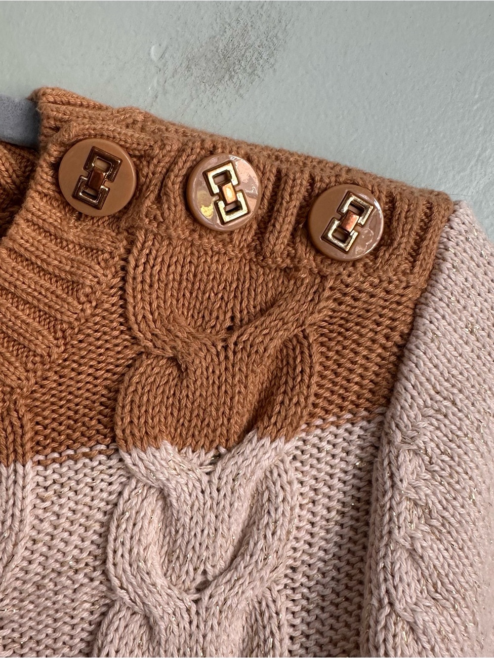 Charter Club Macy’s Fall Cream Tan Preppy Striped Cable Knit Sweater Women's Med - Picture 2 of 6